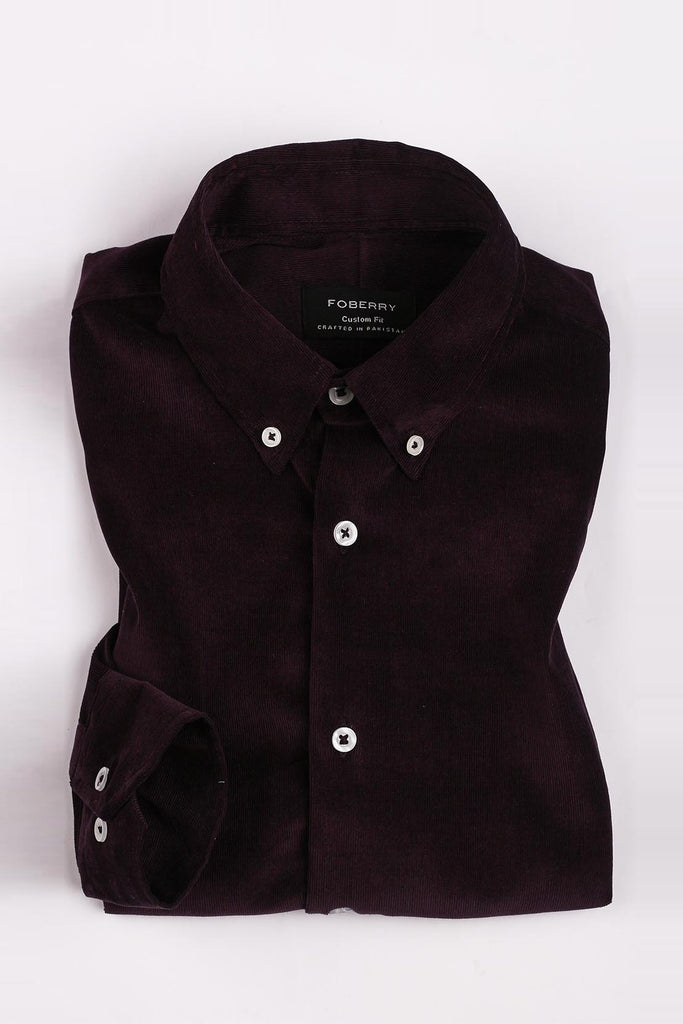 Dark Plum Corduroy Shirt