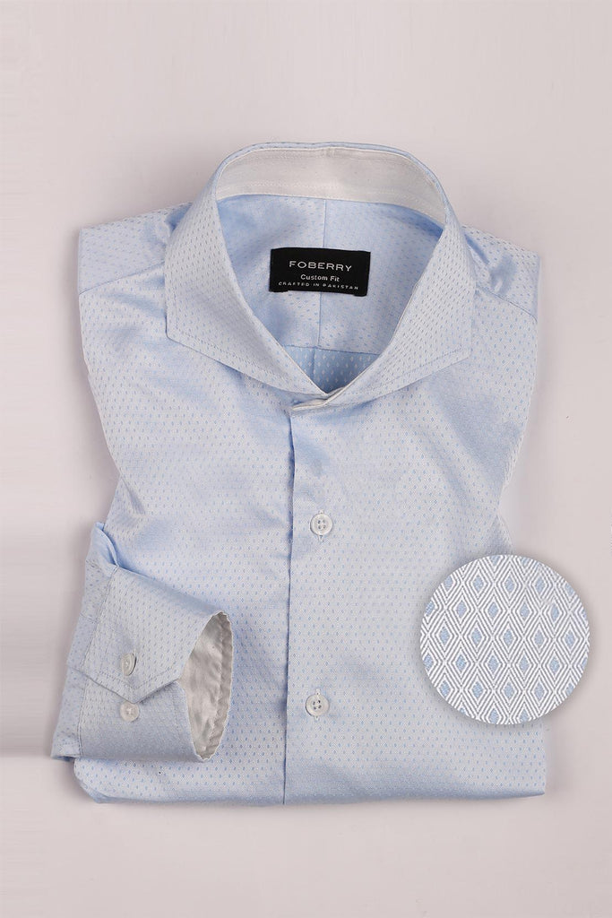 Blue Self Patterned Shirt