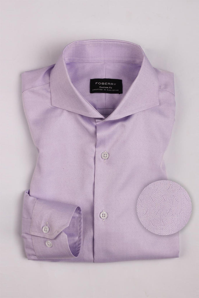 Pastel Purple Self Jaquard Shirt