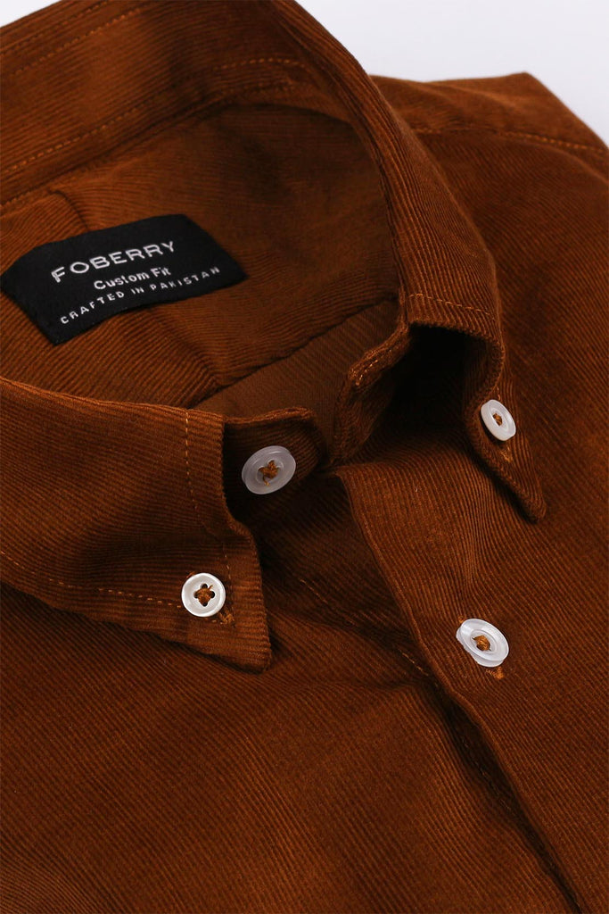 Soft Brown Corduroy Shirt