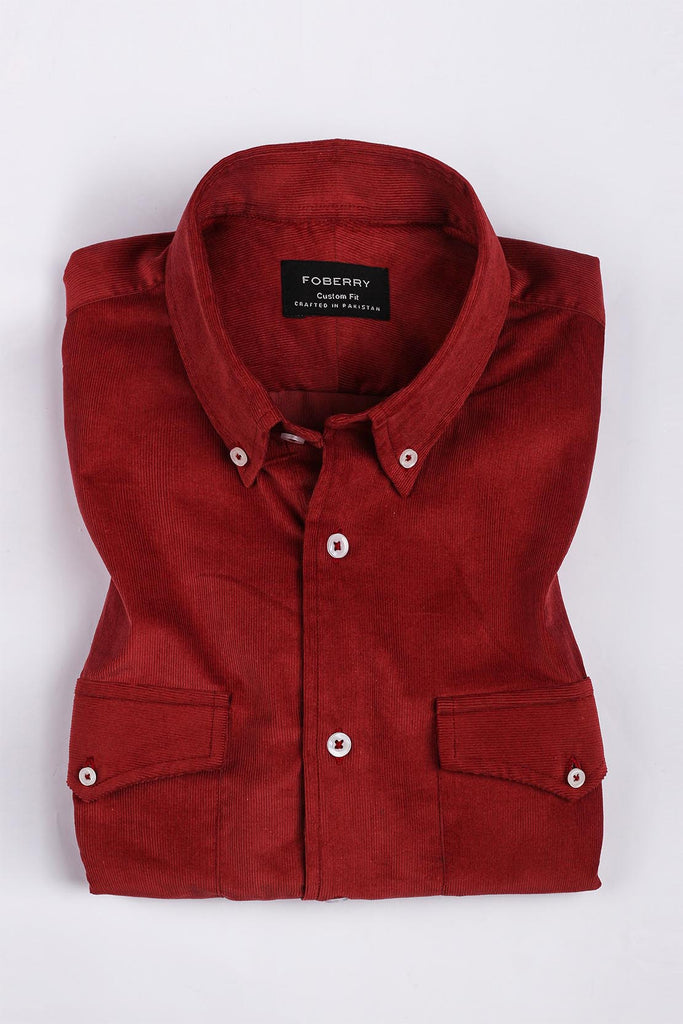 Brick Red Corduroy Shirt