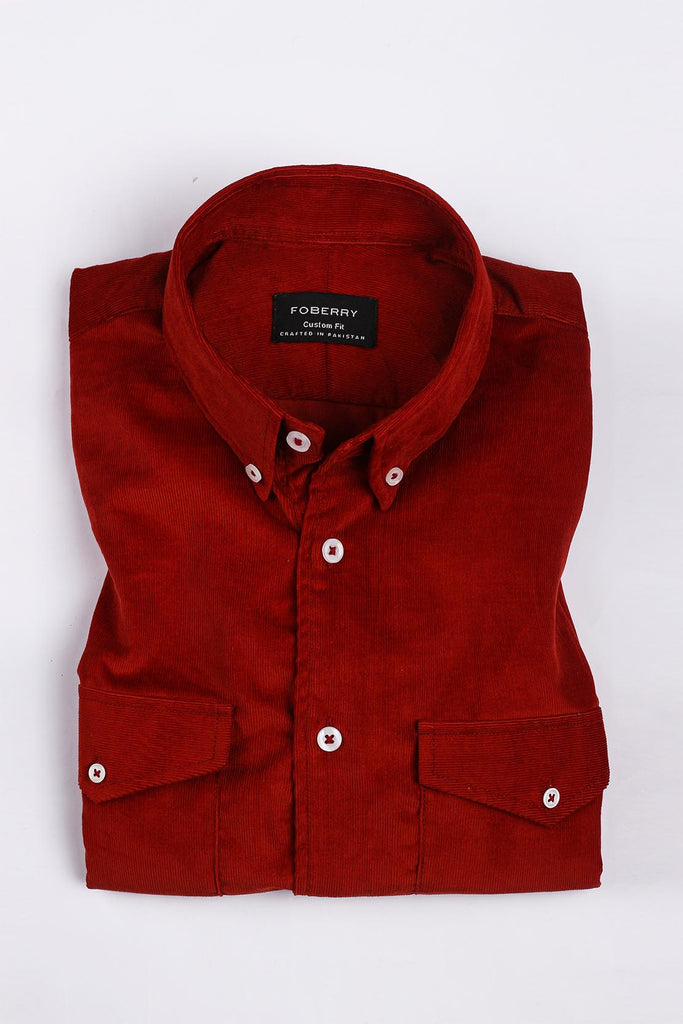 Wine Red Corduroy Shirt