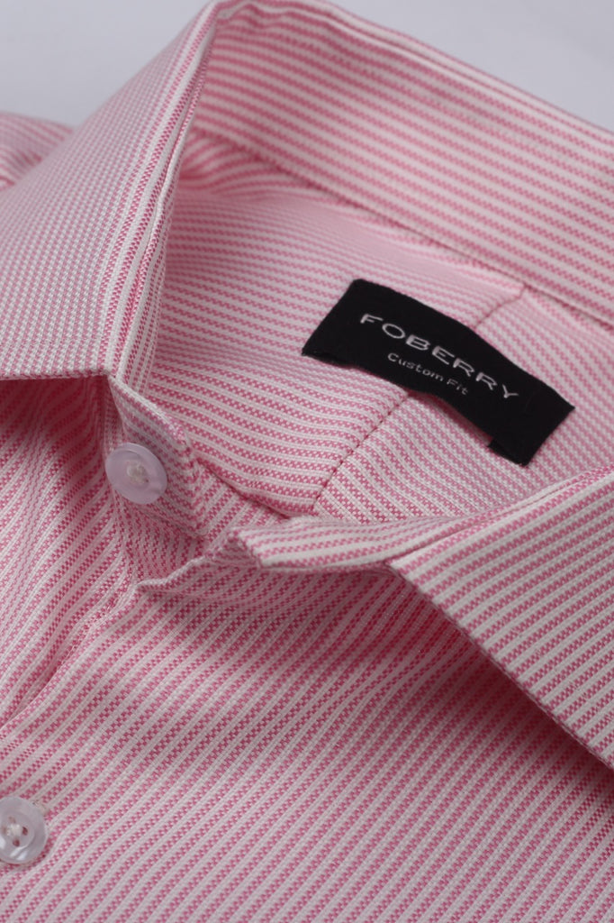 Pink Structured Stripes Shirt