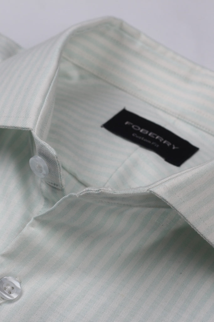 Soft Green Oxford Stripes Shirt