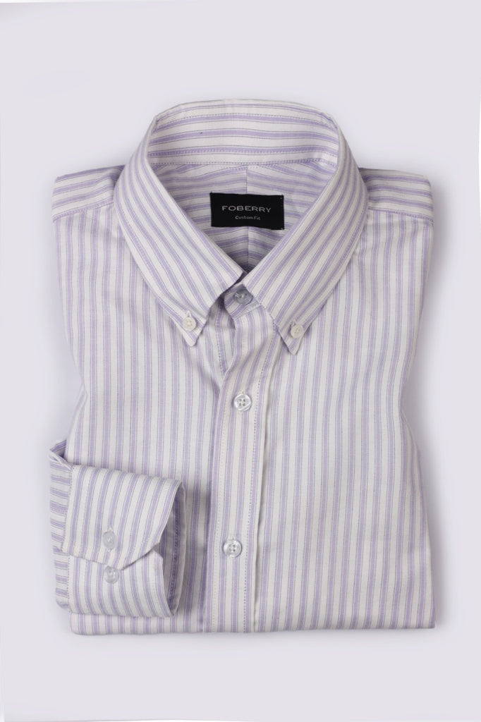 Lilac Oxford Striped Shirt