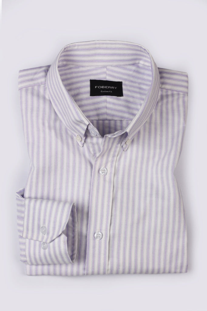 Lilac Oxford Striped Shirt