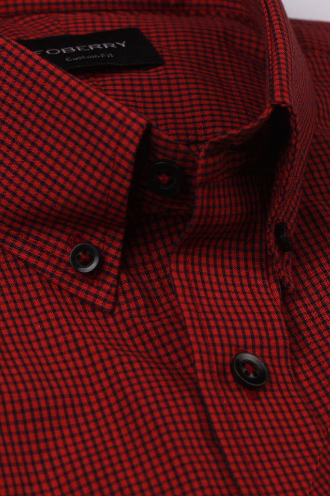 Maroon Micro Gingham Shirt