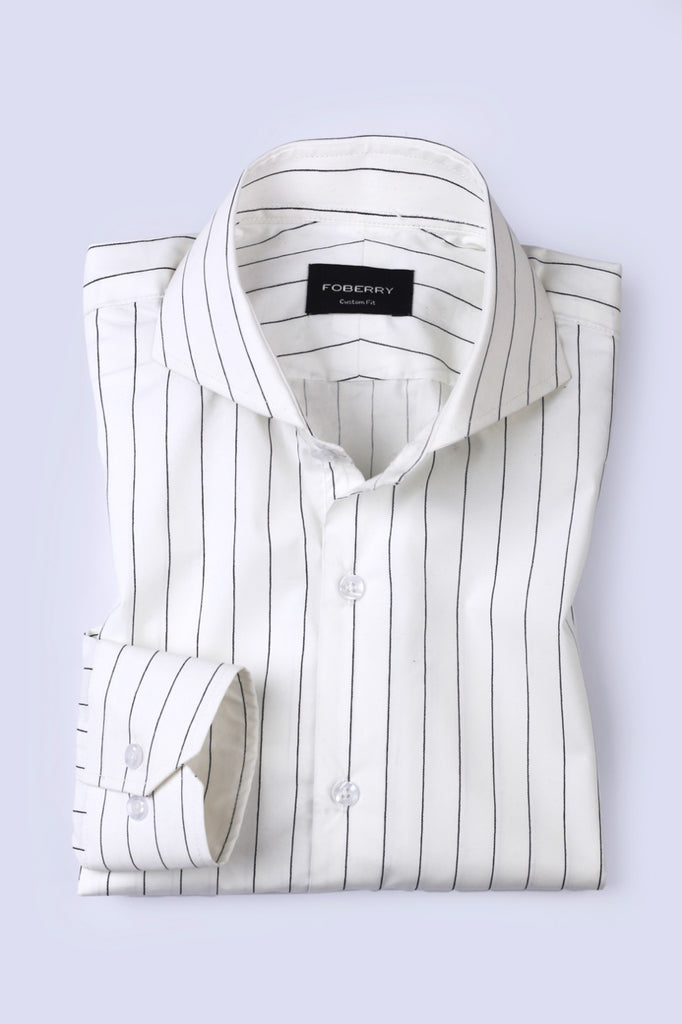 Black on White Pinstriped Shirt