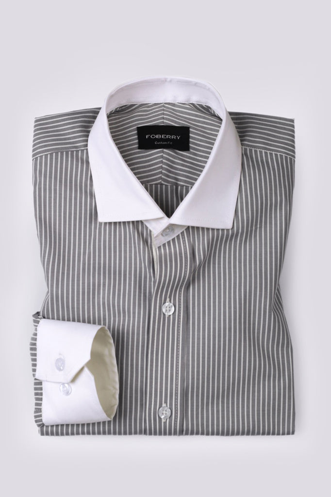 Slate Grey Striped Shirt