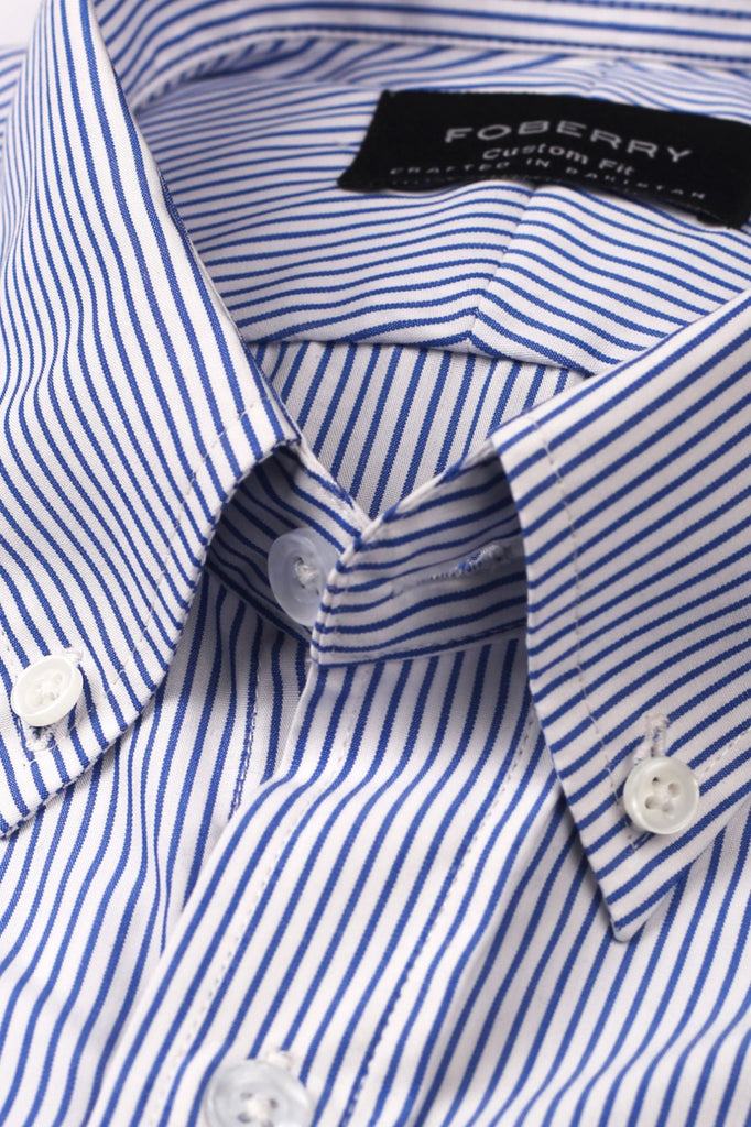 Soft Blue Pen Stripes Shirt