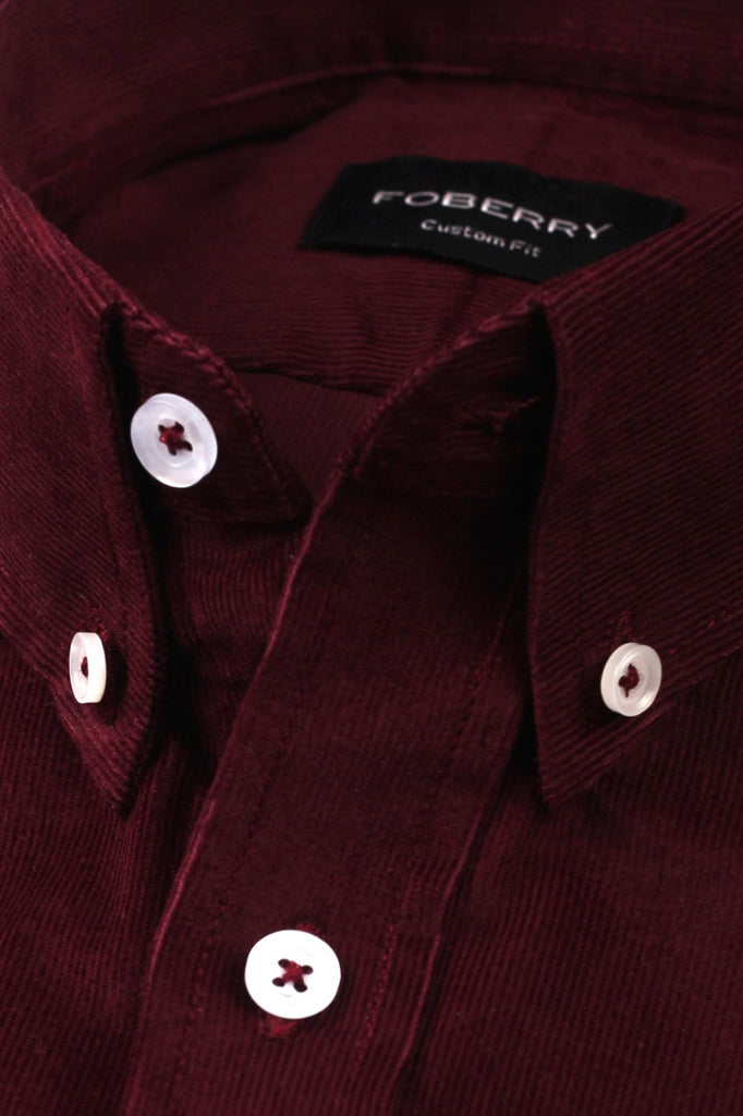 Soft Maroon Corduroy Shirt