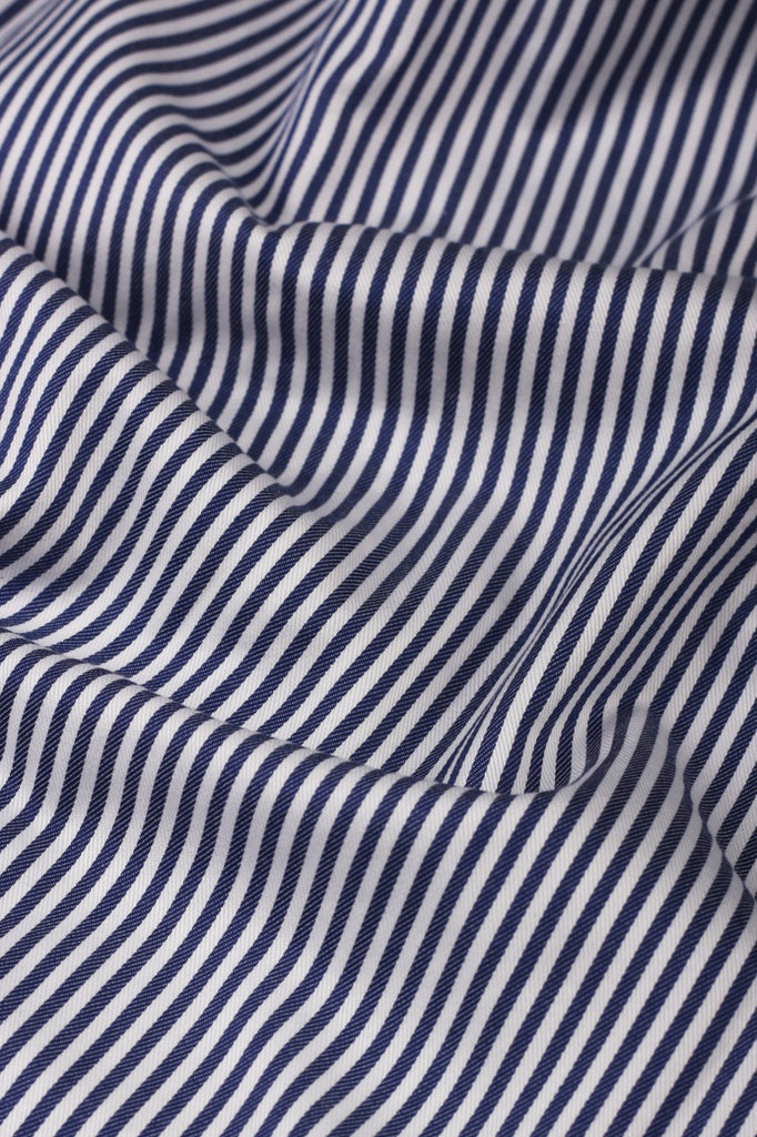 Navy Blue Structured Stripes