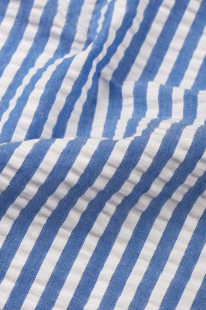 Blue Seersucker Candy Striped