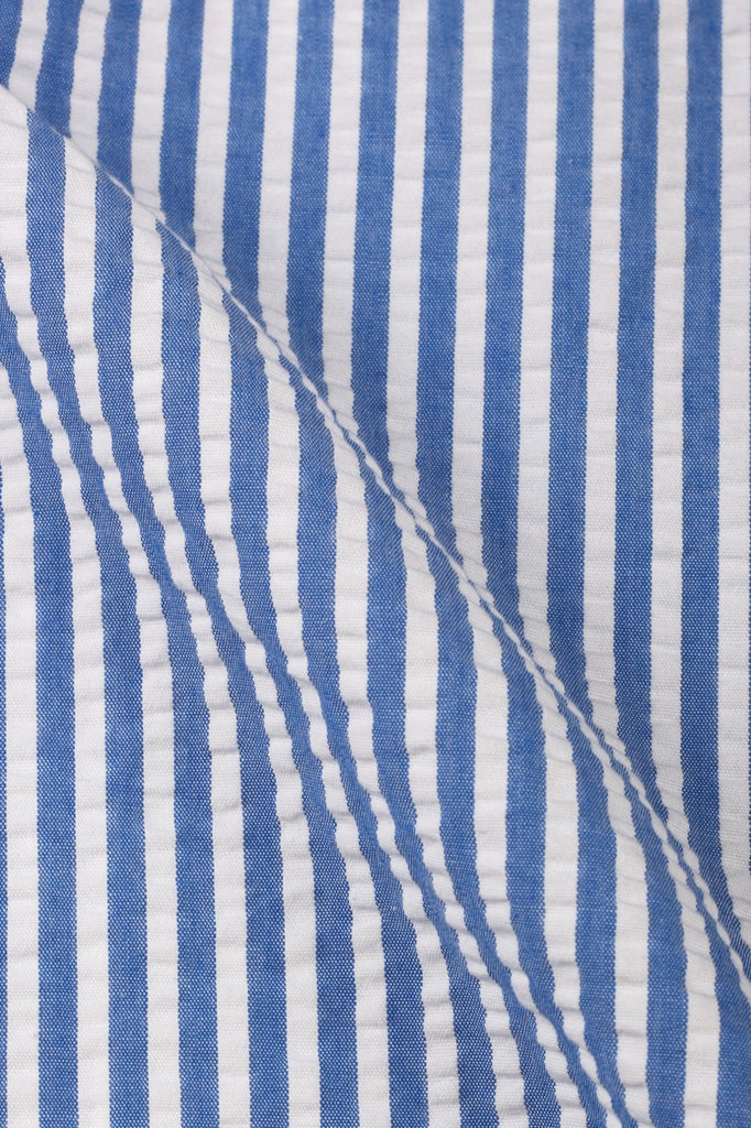 Blue Seersucker Candy Striped