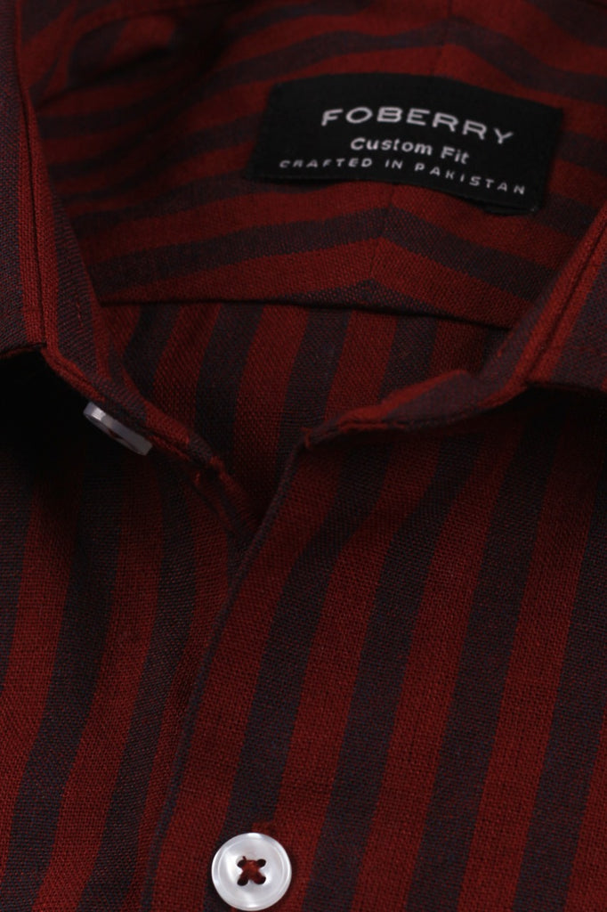Shadow Red Striped Linen Shirt