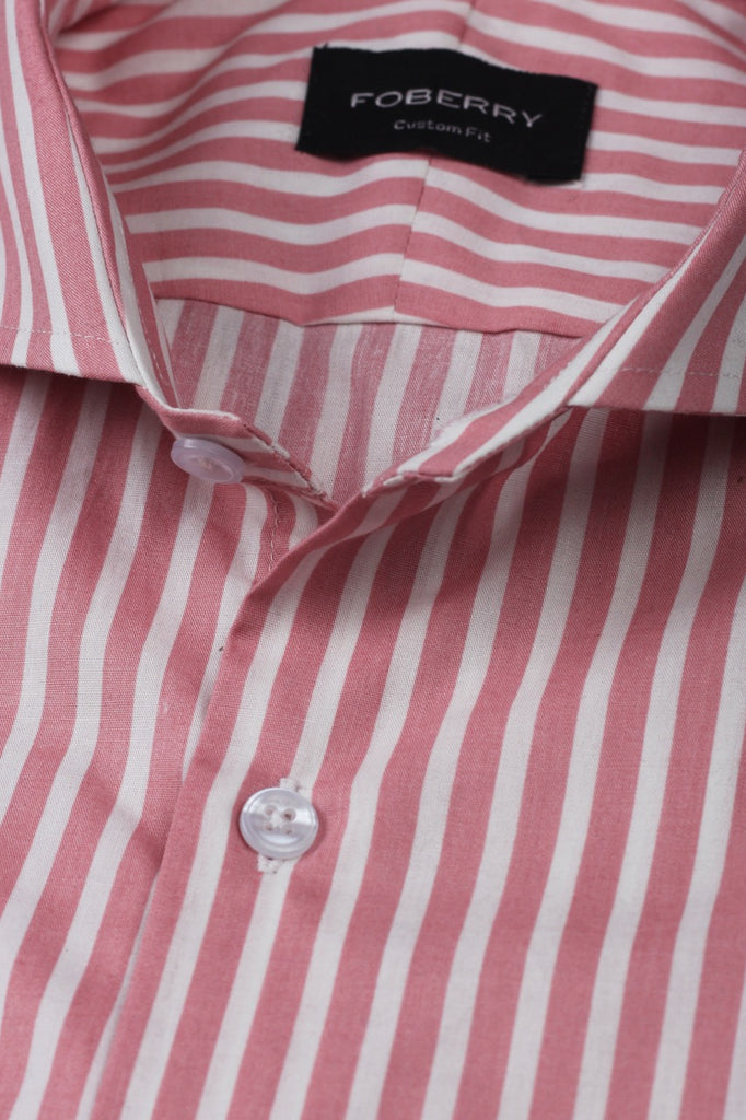 Pale Red Awning Striped Shirt