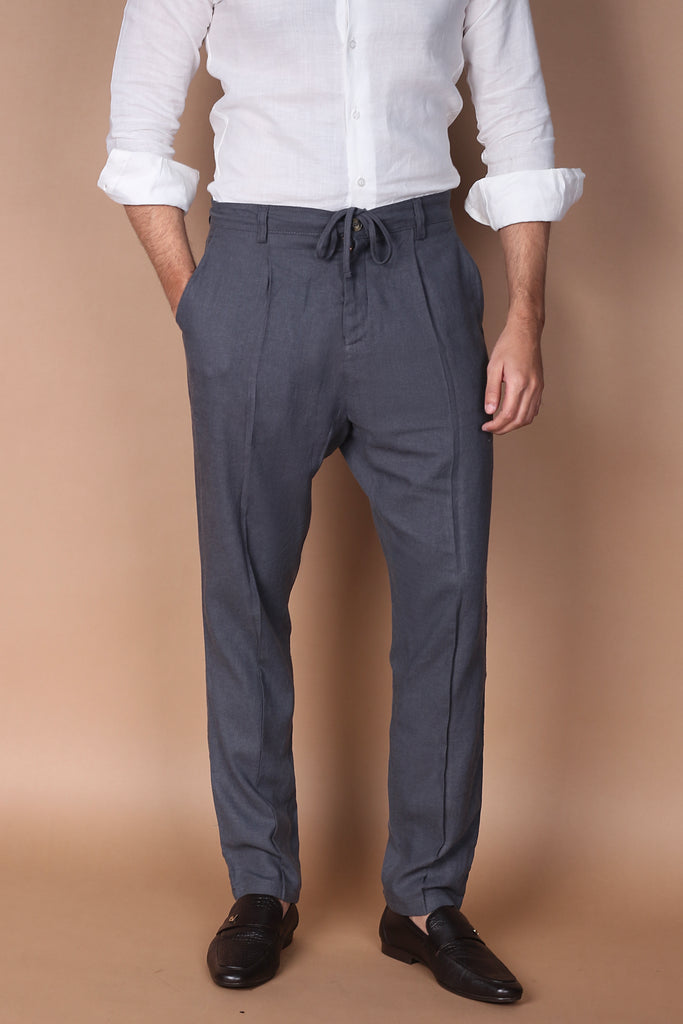 Steel Grey Linen Trouser