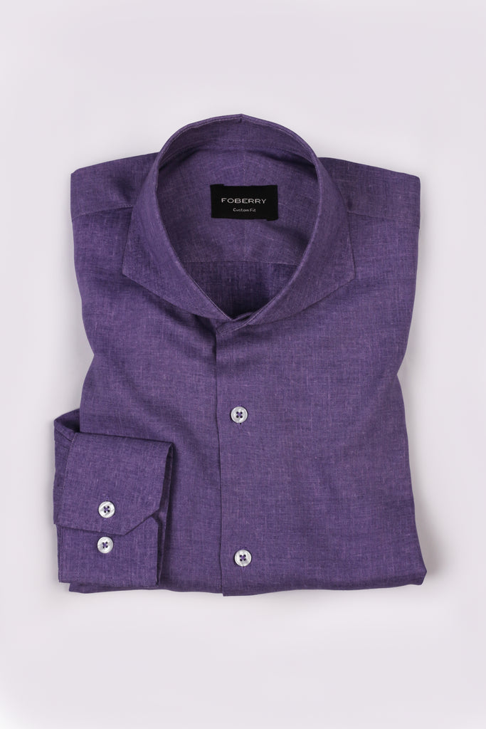 Electric Purple Italian Featherweight Linen Shirt