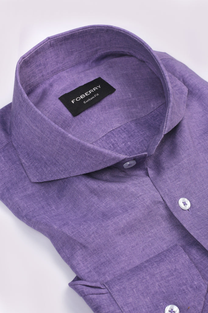 Electric Purple Italian Featherweight Linen Shirt