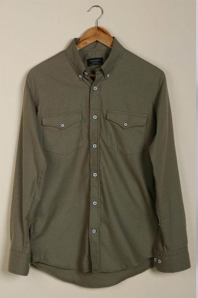 Sea Weed Green Winter Flannel Shirt