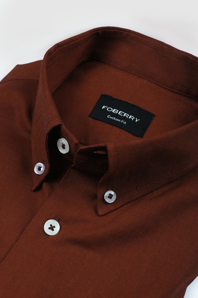 Burgundy Irish Linen Shirt