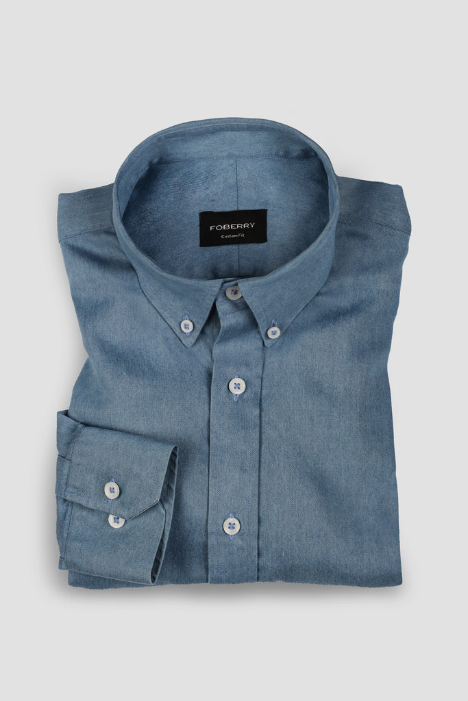 Denim Light Wash  Button Down Shirt