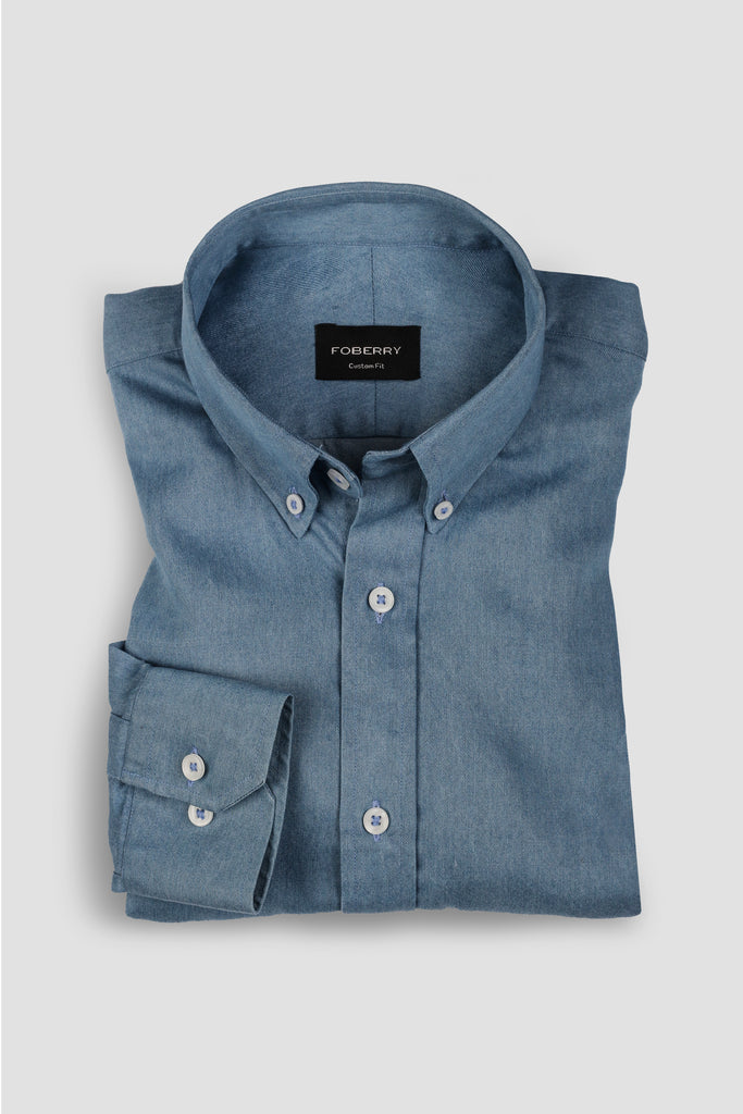 Denim Light Wash  Button Down Shirt