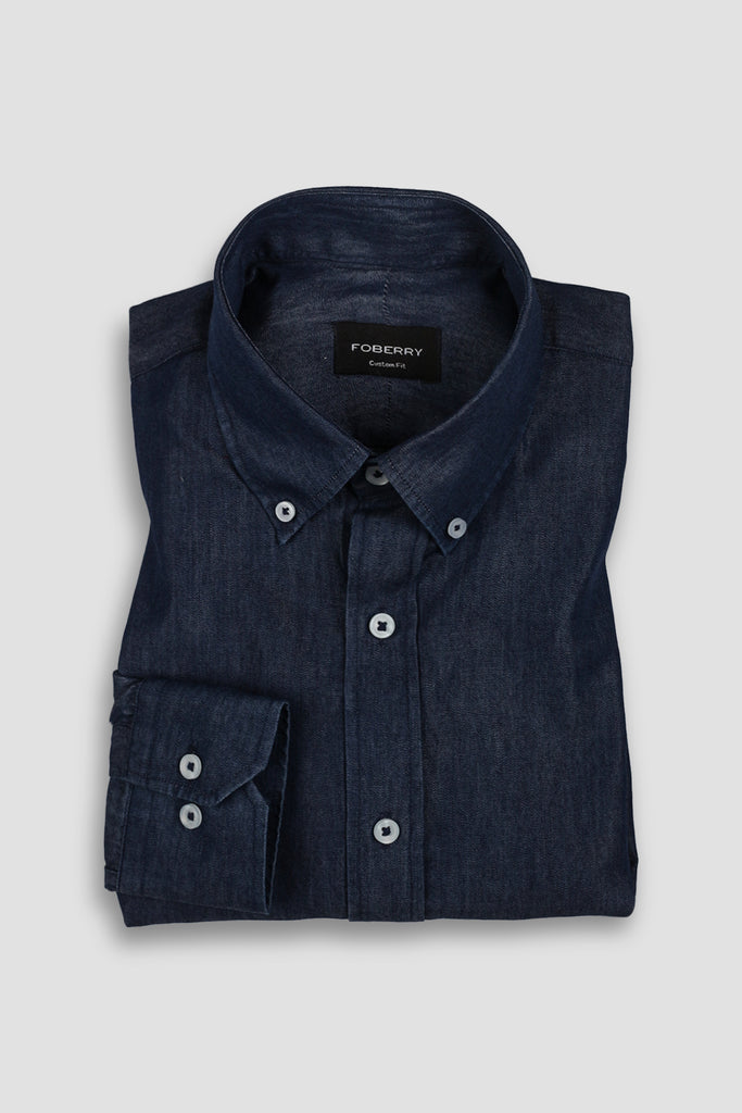 Denim Rinse Wash Button Down Shirt