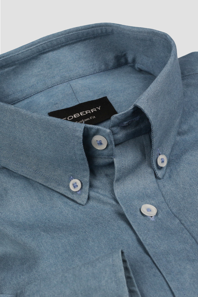 Denim Light Wash  Button Down Shirt