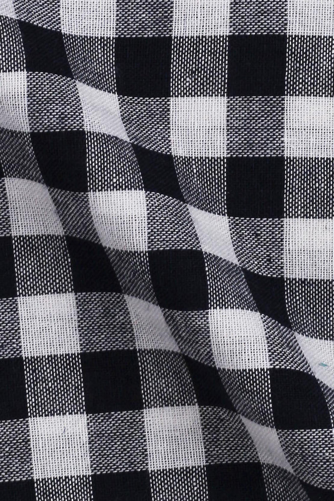 Black & White Gingham Cotton Linen