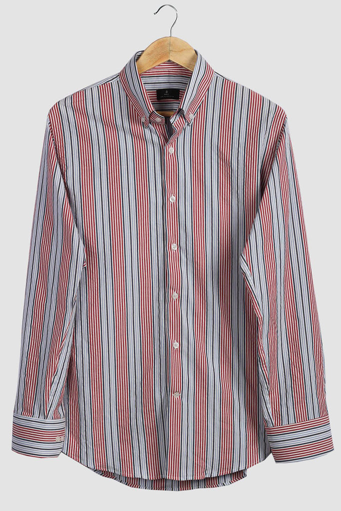 Red Blue Stripes Shirt