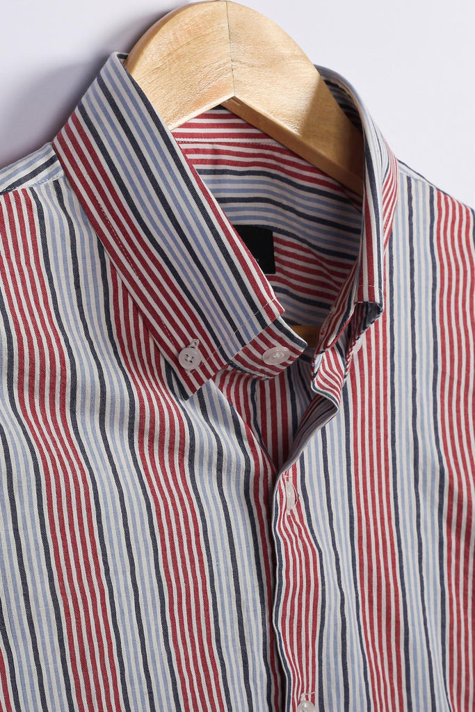 Red Blue Stripes Shirt