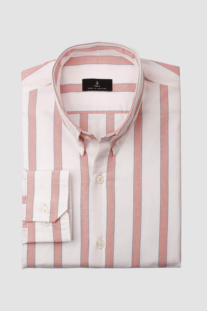 Bold Orange Oxford Stripes