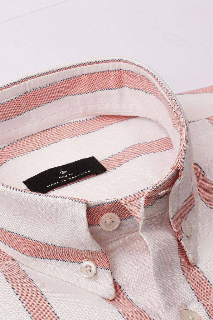 Bold Orange Oxford Stripes