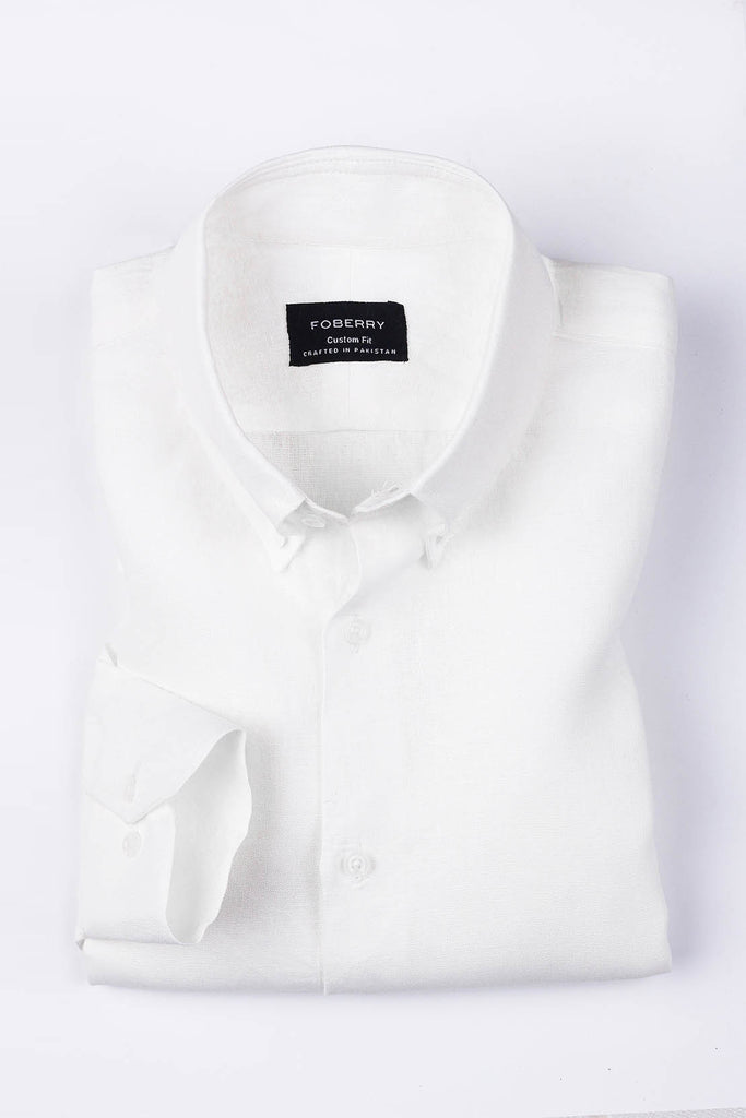 Irish White Linen Shirt