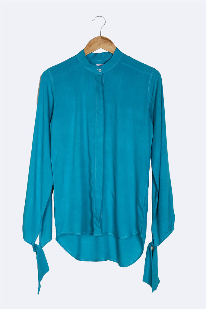 Turquoise  Flowy Shirt