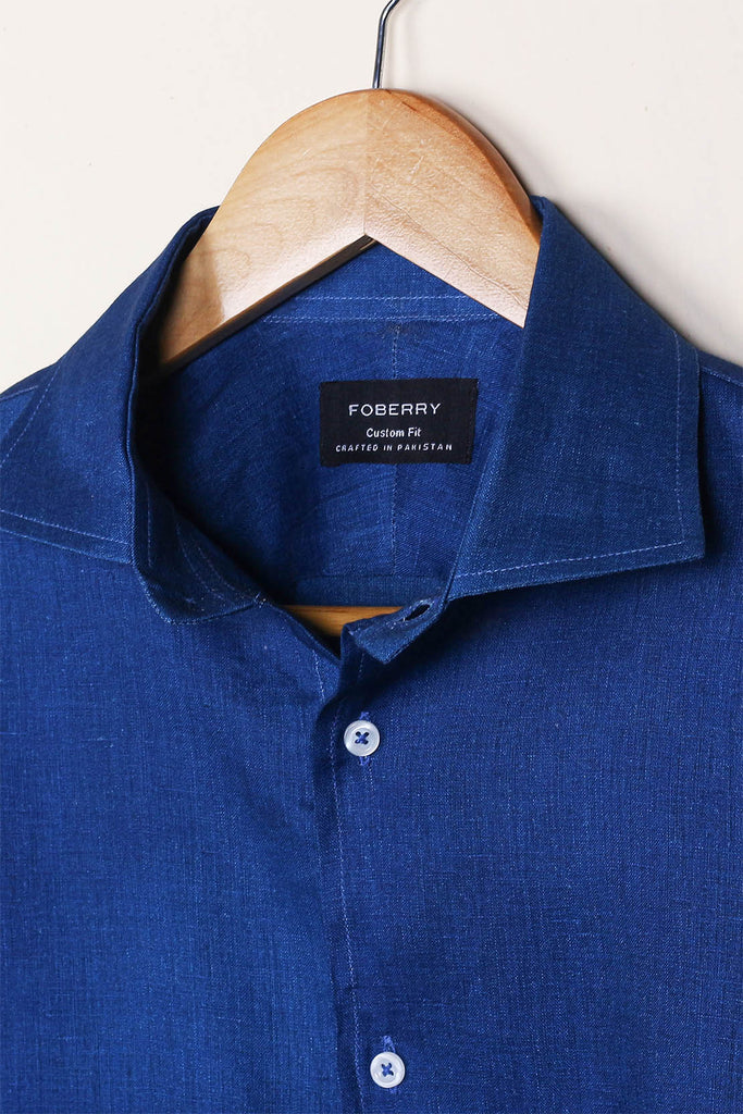 Sapphire Blue Linen Shirt