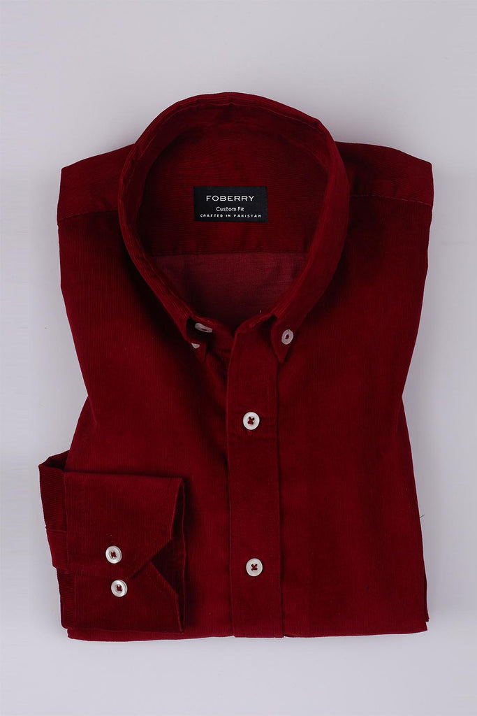 Maroon Corduroy Shirt