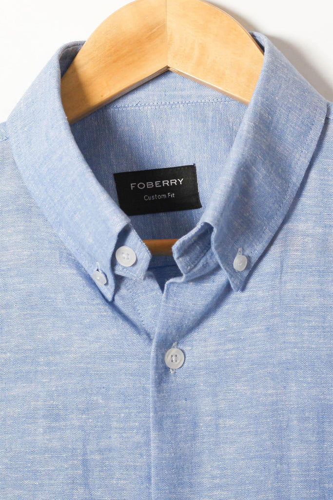 Soft Sky Blue Linen Shirt