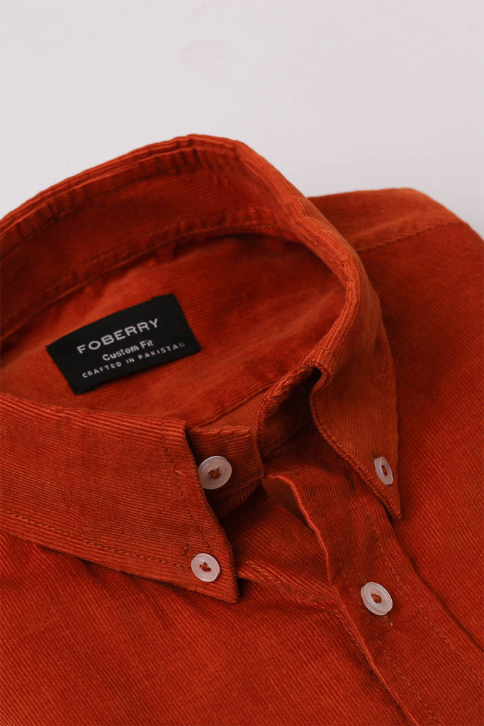 Mahogany Corduroy Shirt | Flap Pockets