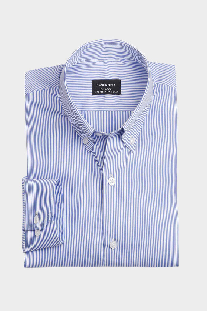 Crisp Blue Pinstripe  Shirt