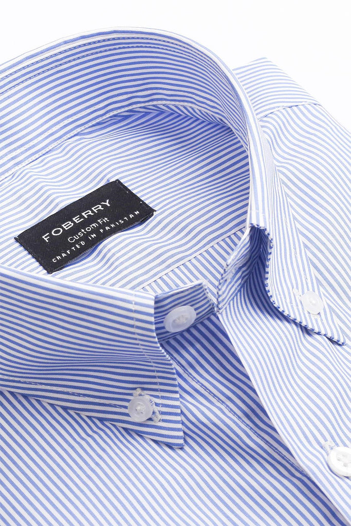 Crisp Blue Pinstripe  Shirt