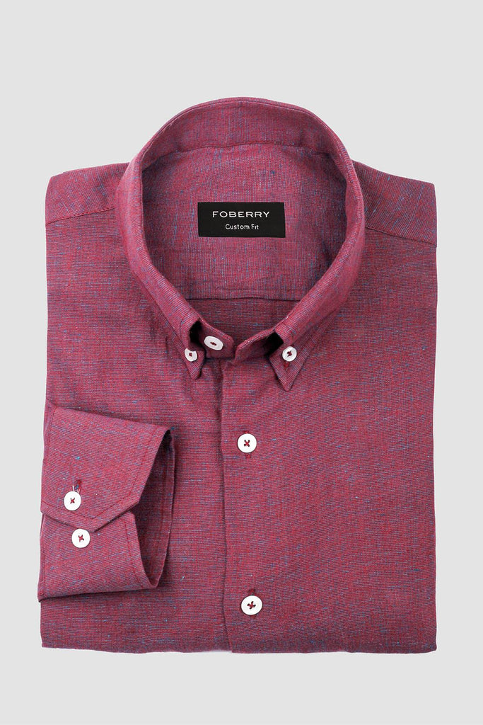 Raspberry Cotton Linen Shirt