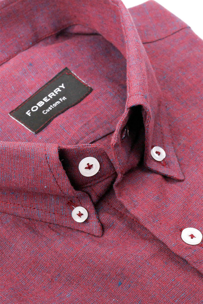 Raspberry Cotton Linen Shirt