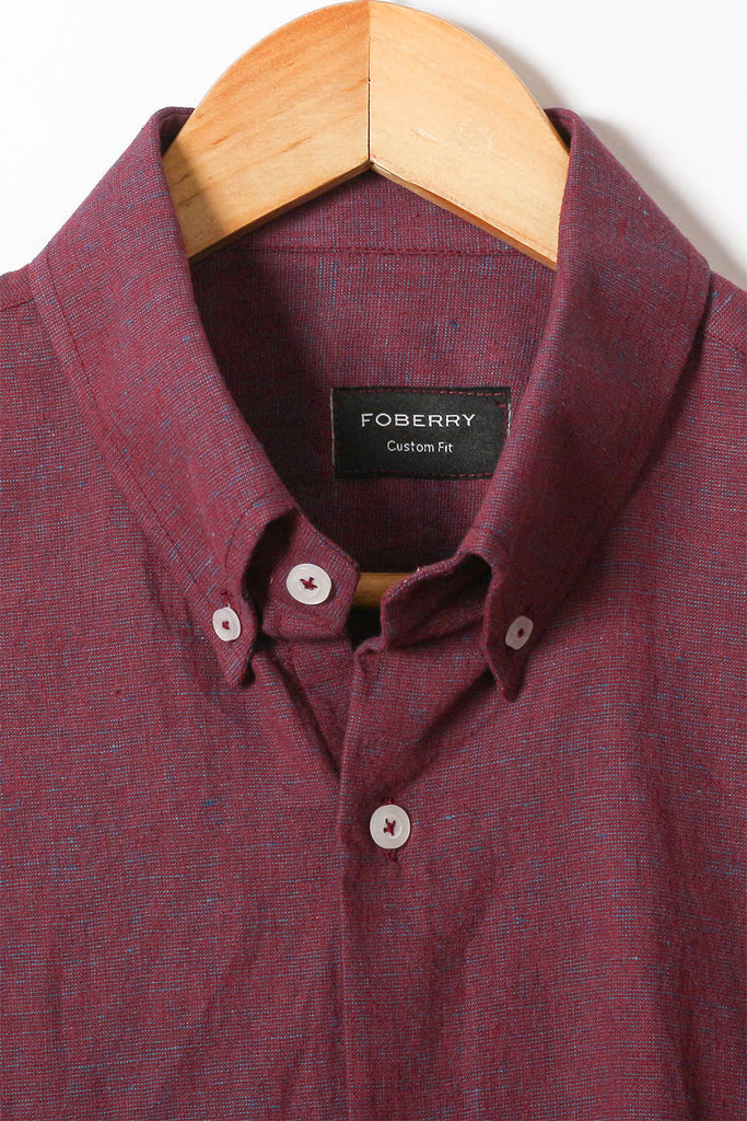 Raspberry Cotton Linen Shirt