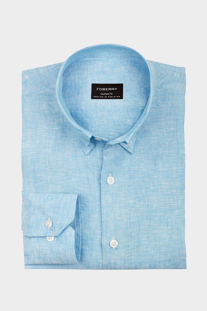 Aqua Linen Shirt