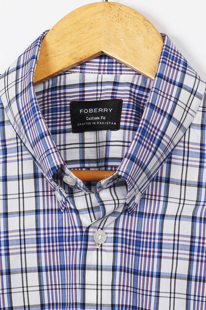 Blue White Tartan Shirt