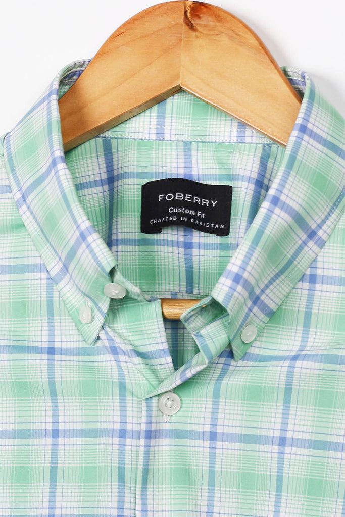 Green Plaid Easy Care Shirt