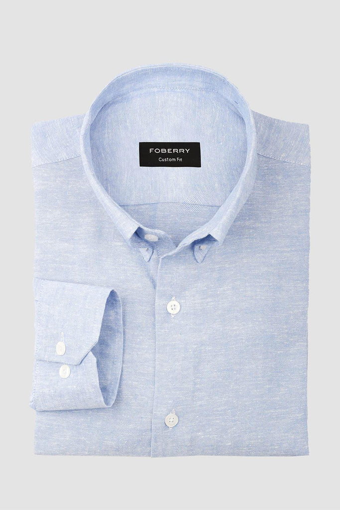 Soft Sky Blue Linen Shirt