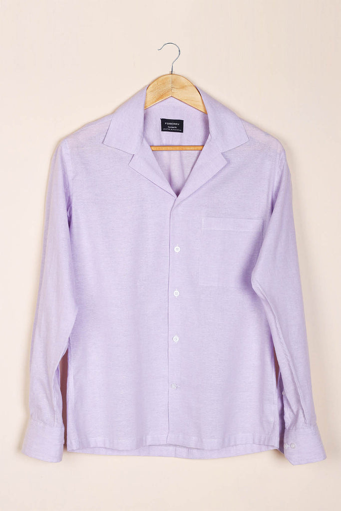 Lilac Linen Camp Collar Shirt